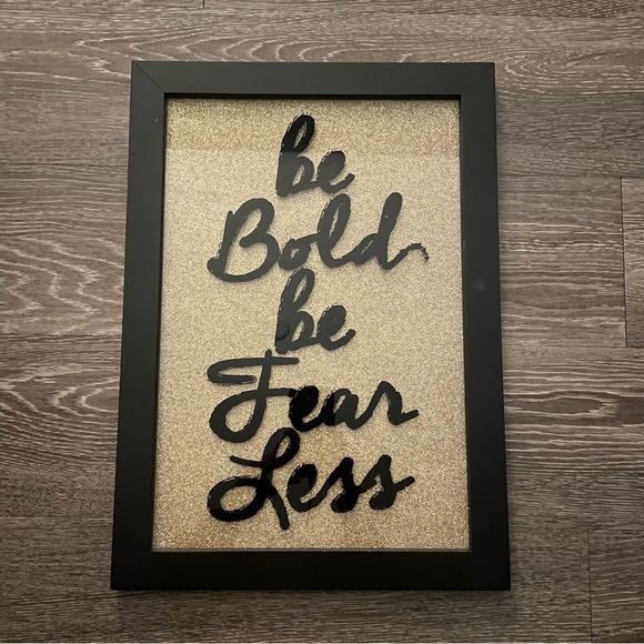 New Be Bold Be Fearless Glass Wall Hanging - Picture 3 of 3